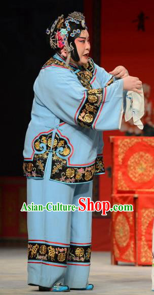 Chinese Ping Opera Elderly Female Apparels Costumes and Headpieces The Oil Vendor and His Pretty Bride Traditional Pingju Opera Pantaloon Dress Procuress Garment