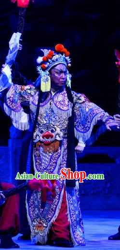 Palm Civet for Prince Chinese Ping Opera General Armor Costumes and Headwear Pingju Opera Apparels Martial Male Clothing