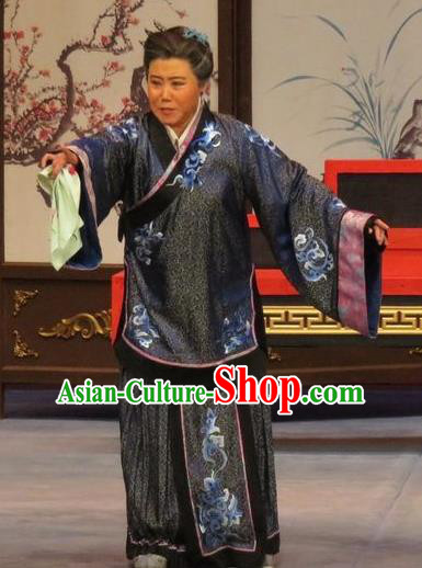 Chinese Ping Opera Elderly Female Apparels Costumes and Headpieces Southeast Fly the Peacocks Traditional Pingju Opera Pantaloon Dress Garment