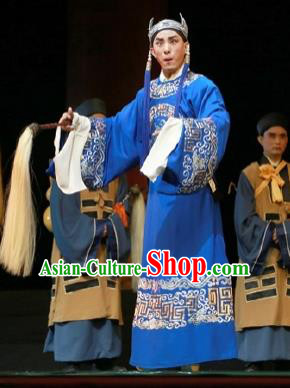 Chinese Ping Opera Xiaosheng Apparels Palm Civet for Prince Costumes and Headwear Pingju Opera Eunuch Chen Lin Clothing