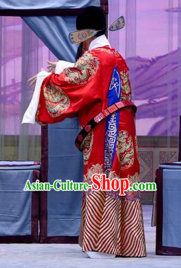 Han Yuniang Chinese Peking Opera Laosheng Garment Costumes and Headwear Beijing Opera Elderly Male Apparels Clothing Official Cheng Pengjv Embroidered Robe