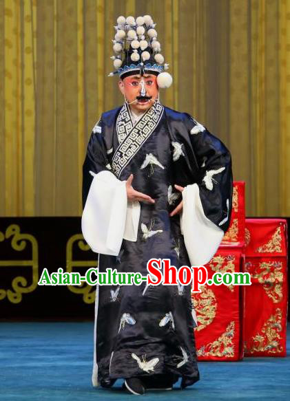 Chained Traps Chinese Peking Opera Jing Role Garment Costumes and Headwear Beijing Opera Martial Male Apparels Clothing