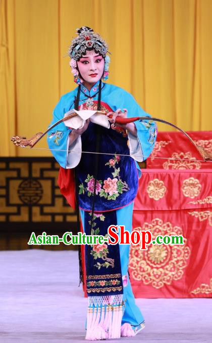 Chinese Beijing Opera Actress Apparels Romance of the Iron Bow Costumes and Headpieces Traditional Peking Opera Hua Tan Dress Diva Chen Xiuying Garment