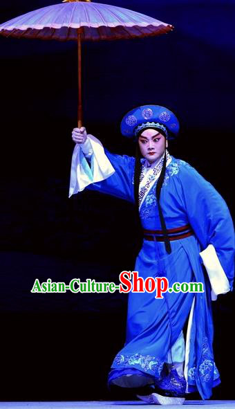 Tian Dao Xing Chinese Peking Opera Young Male Garment Costumes and Headwear Beijing Opera Xiaosheng Apparels Official Dong Hong Clothing
