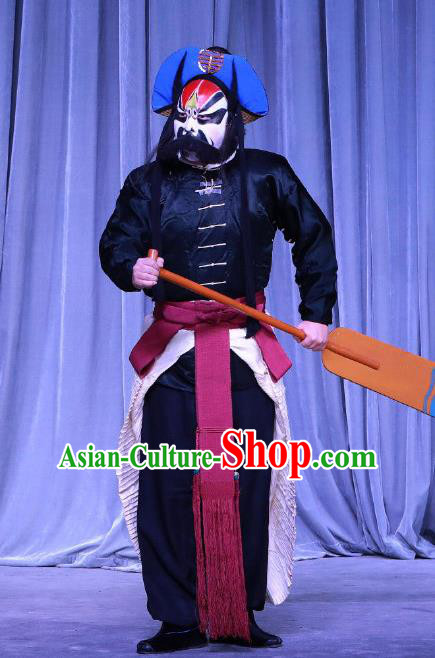 Jiu Jiang Kou Chinese Peking Opera Takefu Garment Costumes and Headwear Beijing Opera Apparels Martial Male Zhang Dingbian Clothing