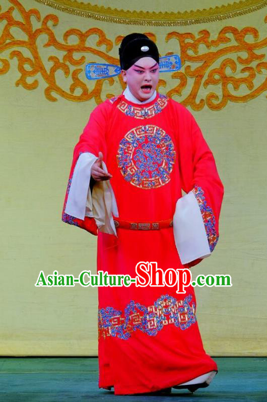 Ba Zhen Tang Chinese Peking Opera Niche Garment Costumes and Headwear Beijing Opera Young Male Apparels Official Zhou Ziqing Clothing