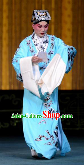 Hongniang Chinese Peking Opera Xiaosheng Garment Young Male Costumes and Headwear Beijing Opera Scholar Zhang Gong Apparels Clothing