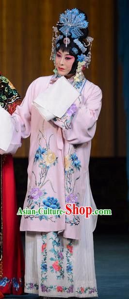 Chinese Beijing Opera Young Female Apparels Hongniang Costumes and Headpieces Traditional Peking Opera Actress Dress Diva Cui Yingying Garment