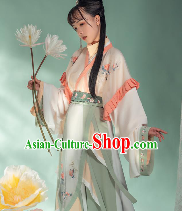 Chinese Ancient Royal Princess Hanfu Dress Traditional Garment Apparels Jin Dynasty Court Lady Historical Costumes for Women