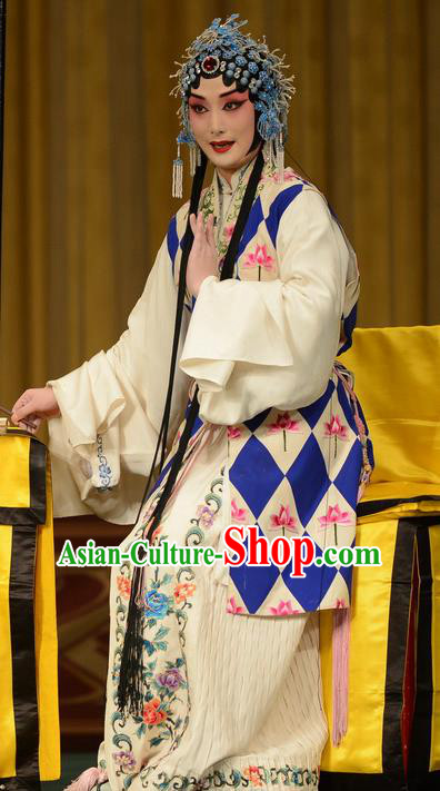 Chinese Beijing Opera Taoist Nun Apparels Zhan Jing Tang Costumes and Headpieces Traditional Peking Opera Hua Tan Dress Princess Nanning Garment