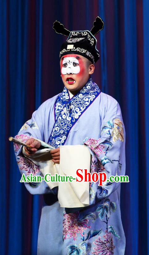 Shi Wen Hui Chinese Peking Opera Bully Young Male Garment Costumes and Headwear Beijing Opera Ruch Childe Niu Siwen Apparels Clothing