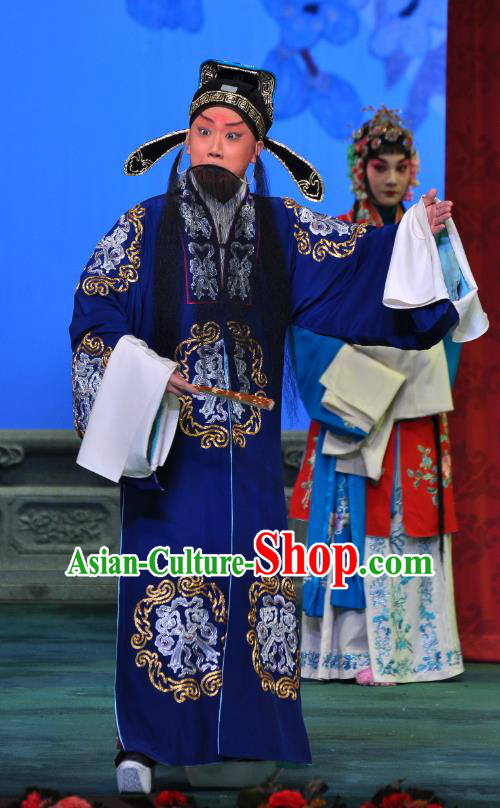 Su Xiaomei Chinese Peking Opera Elderly Male Garment Costumes and Headwear Beijing Opera Apparels Poet Su Dongpo Clothing
