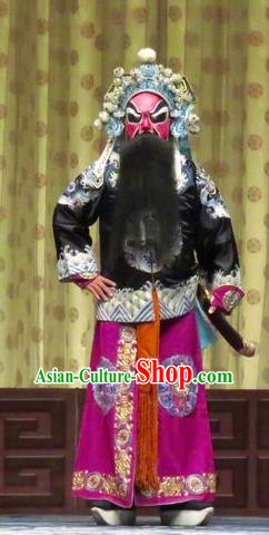 Qin Xianglian Chinese Ping Opera Swordsman Garment Costumes and Headwear Pingju Opera Martial Male Apparels Bodyguard Clothing