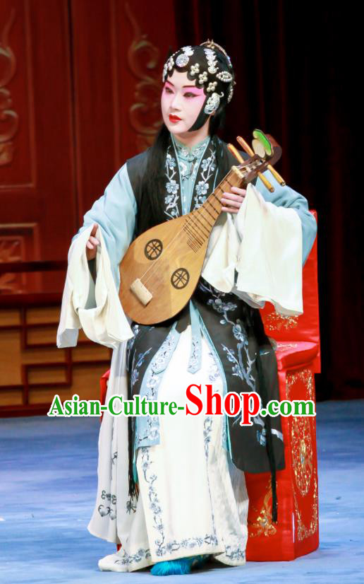Chinese Ping Opera Young Female Qin Xianglian Princess Apparels Costumes and Headdress Traditional Pingju Opera Distress Woman Dress Garment