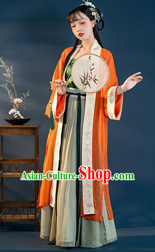 Chinese Ancient Nobility Lady Hanfu Dress Garment Apparels Traditional Song Dynasty Historical Costumes Complete Set