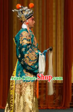 Xiao Yao Jin Chinese Peking Opera Court Eunuch Garment Costumes and Headwear Beijing Opera Palace Servant Apparels Clothing