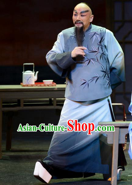 Imperial Envoy Chinese Peking Opera Qing Dynasty Scholar Garment Costumes and Headwear Beijing Opera Elderly Male Apparels Official Lin Zexu Clothing
