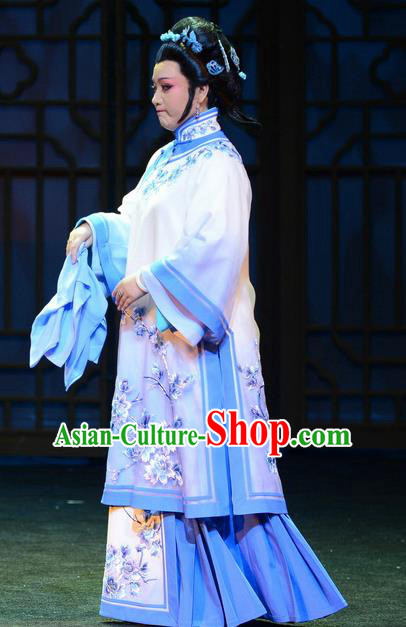 Chinese Beijing Opera Hostess Apparels Imperial Envoy Costumes and Headpieces Traditional Peking Opera Diva Zheng Shuqing Dress Young Mistress Garment