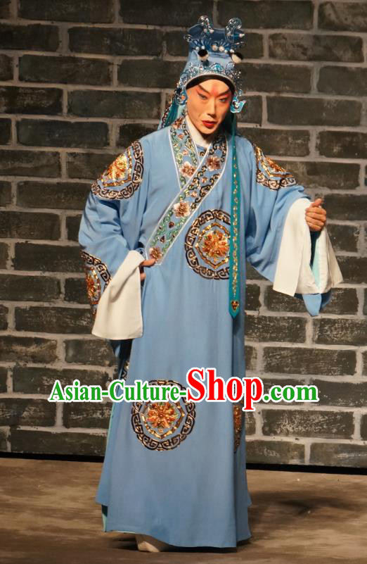 Seven Heros Five Gallants Chinese Peking Opera Swordsman Garment Costumes and Headwear Beijing Opera Xiaosheng Apparels Young Male Clothing