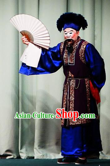 San Jie Lie Chinese Ping Opera Chou Garment Costumes and Headwear Pingju Opera Old Man Apparels Clothing