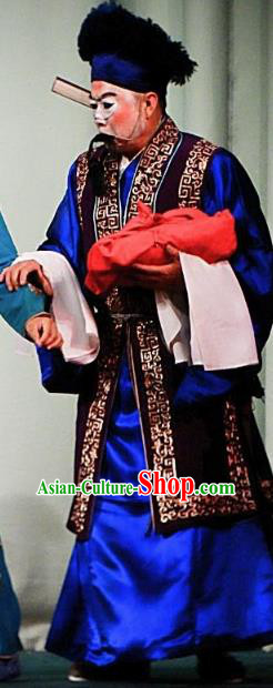 San Jie Lie Chinese Ping Opera Chou Garment Costumes and Headwear Pingju Opera Old Man Apparels Clothing