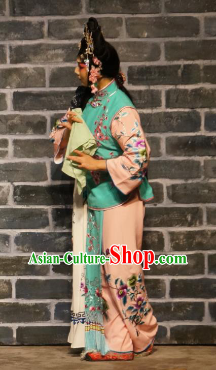Chinese Beijing Opera Village Girl Apparels Seven Heros Five Gallants Costumes and Headpieces Traditional Peking Opera Xiaodan Dress Young Lady Garment