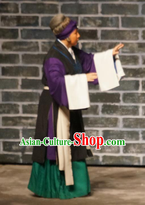 Chinese Beijing Opera Dame Apparels Seven Heros Five Gallants Costumes and Headpieces Traditional Peking Opera Laodan Dress Elderly Female Garment
