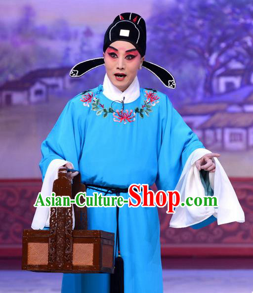 Liu Lanzhi Chinese Peking Opera Niche Jiao Zhongqing Garment Costumes and Headwear Beijing Opera Young Male Apparels Scholar Clothing