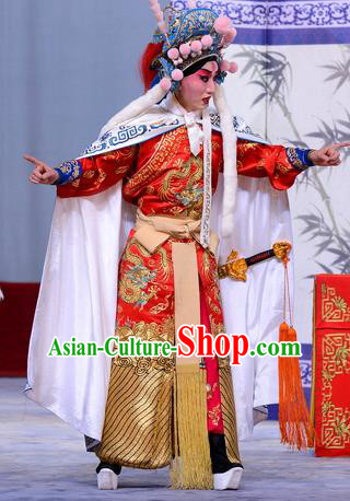 Return to the Han Dynasty Chinese Peking Opera Young Male Garment Costumes and Headwear Beijing Opera Martial Man Apparels Soldier Clothing