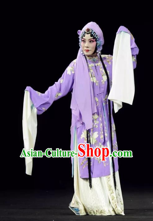 Chinese Beijing Opera Actress Apparels Return to the Han Dynasty Costumes and Headpieces Traditional Peking Opera Diva Dress Hua Tan Cai Wenji Garment