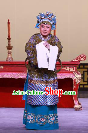 Chinese Beijing Opera Countess Apparels Hong Mu Ma Chou Costumes and Headpieces Traditional Peking Opera Elderly Female Dress Dame Garment