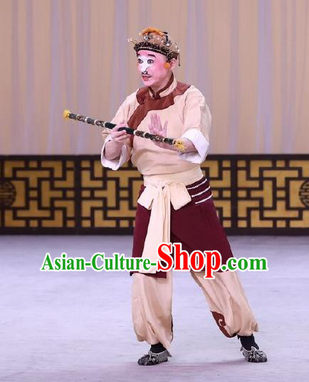 Hai Zhou Guo Guan Chinese Peking Opera Chou Role Garment Costumes and Headwear Beijing Opera Figurant Apparels Clothing