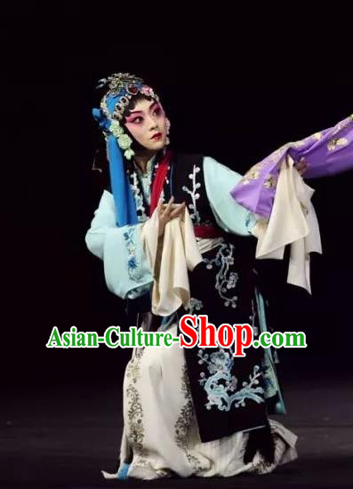 Chinese Beijing Opera Servant Girl Apparels Return to the Han Dynasty Costumes and Headpieces Traditional Peking Opera Xiaodan Dress Garment