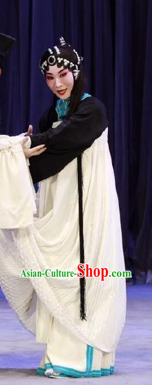 Chinese Beijing Opera Tsing Yi Apparels Nan Tian Men Costumes and Headpieces Traditional Peking Opera Young Woman Cao Yulian Dress Distress Female Garment