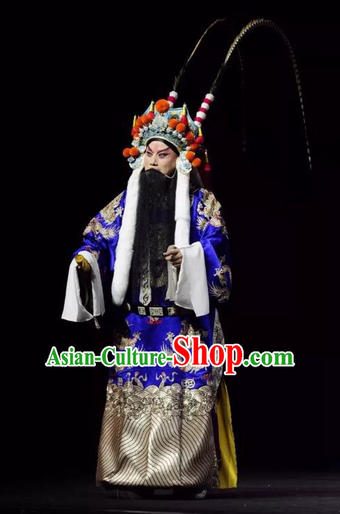 Return to the Han Dynasty Chinese Peking Opera Lord Garment Costumes and Headwear Beijing Opera Royal Highness Apparels Clothing