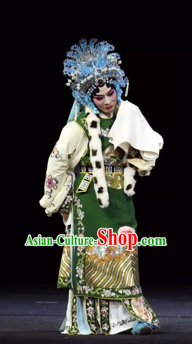 Chinese Beijing Opera Diva Cai Wenji Apparels Return to the Han Dynasty Costumes and Headpieces Traditional Peking Opera Actress Dress Garment