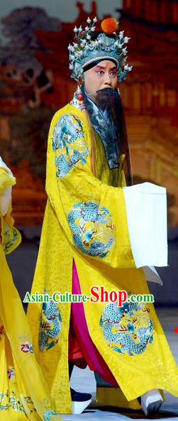 Empress With Great Feet Chinese Peking Opera Emperor Zhu Yuanzhang Garment Costumes and Headwear Beijing Opera Elderly Male Apparels Clothing