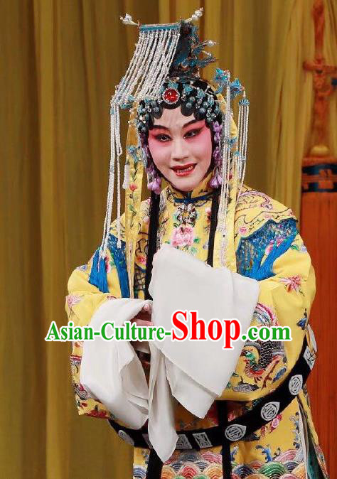 Chinese Beijing Opera Empress Lv Apparels Xing Han Tu Costumes and Headpieces Traditional Peking Opera Hua Tan Dress Queen Garment