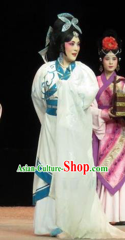 Chinese Ping Opera Princess Apparels Costumes and Headpieces Traditional Pingju Opera Saving Orphan Distress Maiden Dress Garment
