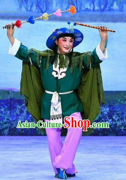 Xiao Fang Niu Chinese Peking Opera Shepherd Boy Garment Costumes and Headwear Beijing Opera Young Man Apparels Clothing