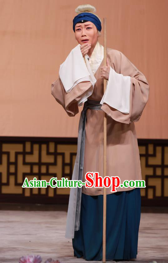 Chinese Beijing Opera Elderly Female Apparels Chun Gui Meng Costumes and Headpieces Traditional Peking Opera Old Woman Dress Garment