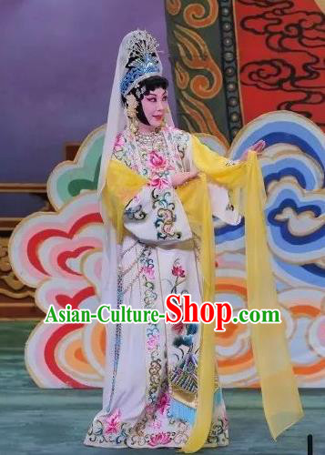 Chinese Beijing Opera Goddess Apparels Daming Prefecture Costumes and Headpieces Traditional Peking Opera Young Female Dress Hua Tan Garment