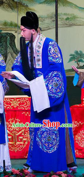 Daming Prefecture Chinese Peking Opera Elderly Male Garment Costumes and Headwear Beijing Opera Laosheng Apparels Landlord Liu Yanchang Clothing
