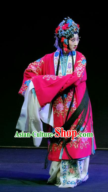 Chinese Beijing Opera Hua Tan Apparels Shen Tou Ci Tang Costumes and Headpieces Traditional Peking Opera Young Female Dress Bride Xue Yan Garment