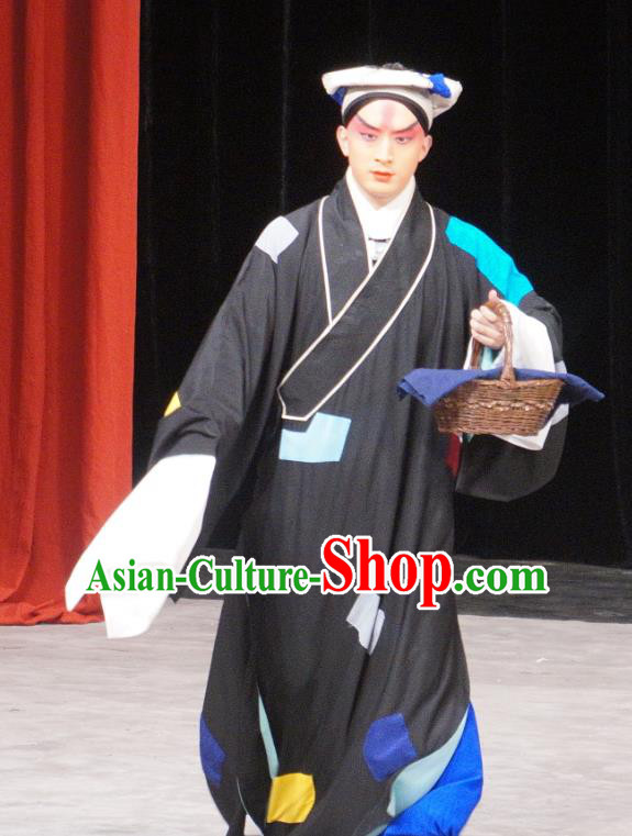Daming Prefecture Chinese Peking Opera Young Male Garment Costumes and Headwear Beijing Opera Xiaosheng Apparels Beggar Li Gu Clothing