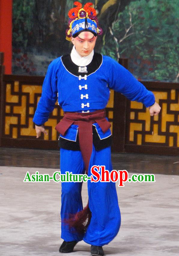 Daming Prefecture Chinese Peking Opera Wusheng Garment Costumes and Headwear Beijing Opera Martial Male Apparels Takefu Yan Qing Clothing