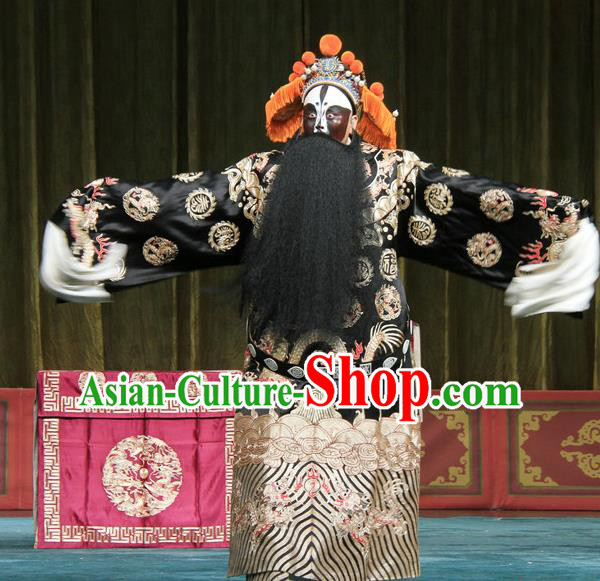 Yu Guo Yuan Chinese Peking Opera Jing Role Garment Costumes and Headwear Beijing Opera Elderly Male Apparels Minister Yuchi Gong Clothing