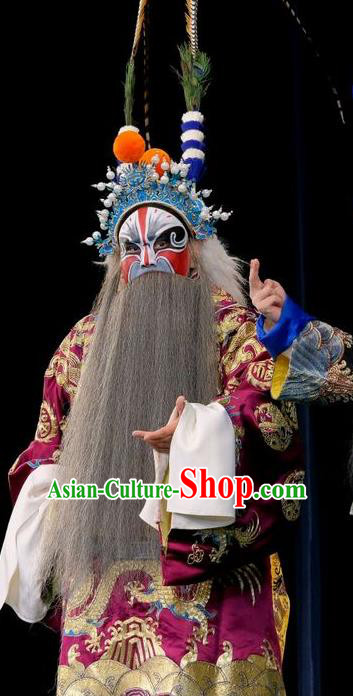 Duan Mi Jian Chinese Peking Opera Chief Garment Costumes and Headwear Beijing Opera Jing Role Apparels Lord Li Mi Clothing