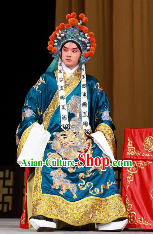 Sang Yuan Ji Zi Chinese Peking Opera General Jin Shuicheng Garment Costumes and Headwear Beijing Opera Young Man Apparels Official Clothing