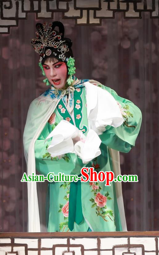 Chinese Beijing Opera Noble Concubine Apparels Lv Zhu Zhui Lou Costumes and Headpieces Traditional Peking Opera Hua Tan Dress Young Female Garment